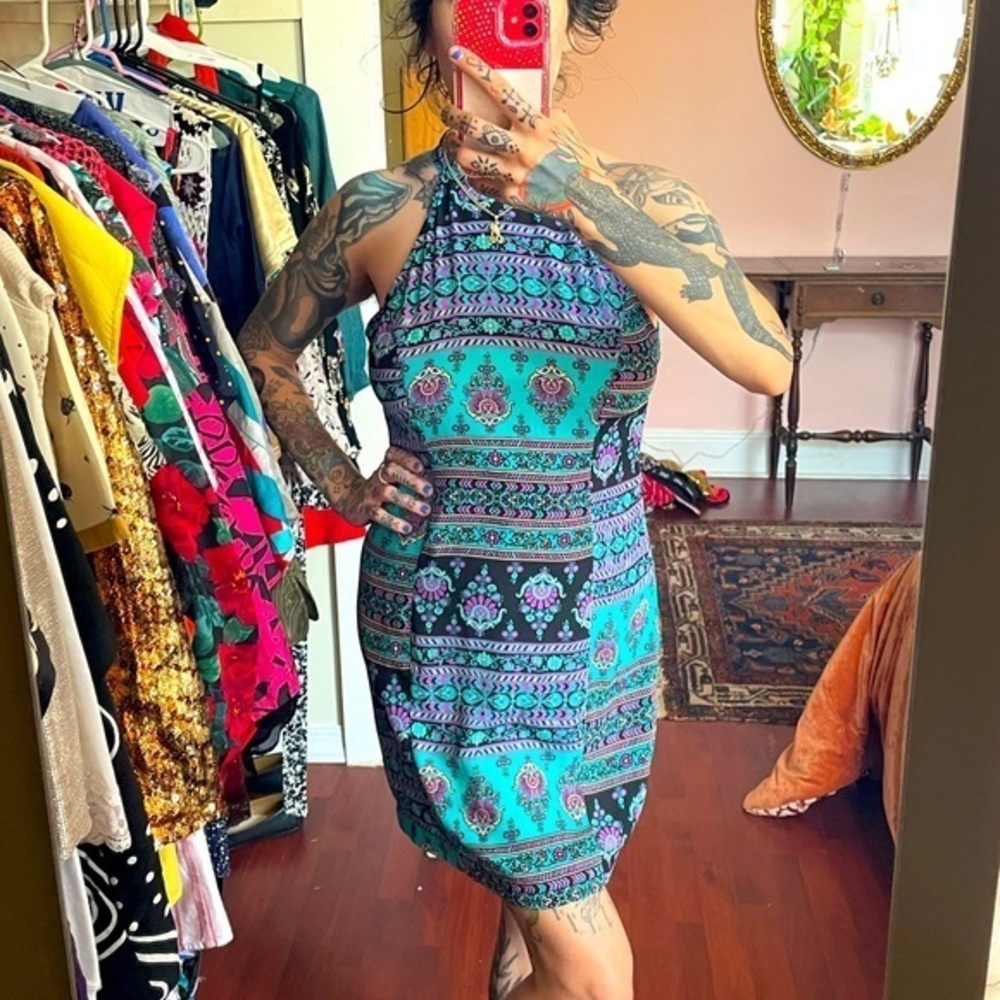 Mimi Chica Blue/Purple/Black Summer Dress size M